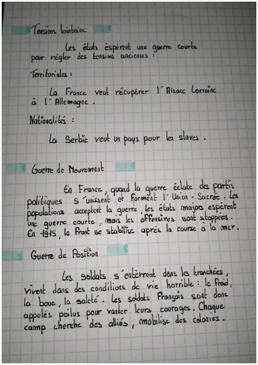 Histoire 1
Première
Problématique
Comment la première guerre mondiale a-t-elle
brutalisée et affaiblie I Europe?
Les Causes de la
Pourquoi p