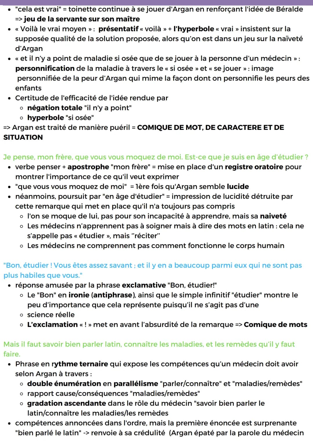 LECTURE LINEAIRE 3
ACTE 3, SCENE 14 DU MALADE IMAGINAIRE
La mise en abyme, le théâtre, une illusion du réel, une comédie du vivant, un
regar