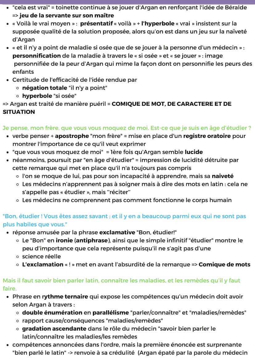 LECTURE LINEAIRE 3
ACTE 3, SCENE 14 DU MALADE IMAGINAIRE
La mise en abyme, le théâtre, une illusion du réel, une comédie du vivant, un
regar