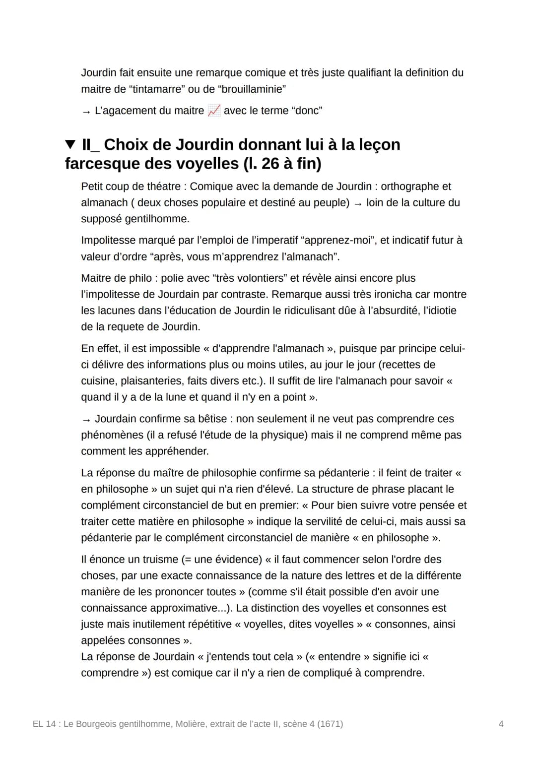 EL 14 : Le Bourgeois
gentilhomme, Molière, extrait de
l'acte II, scène 4 (1671)
Created
Files of the text
O Status
Summary done tracker
= Ту