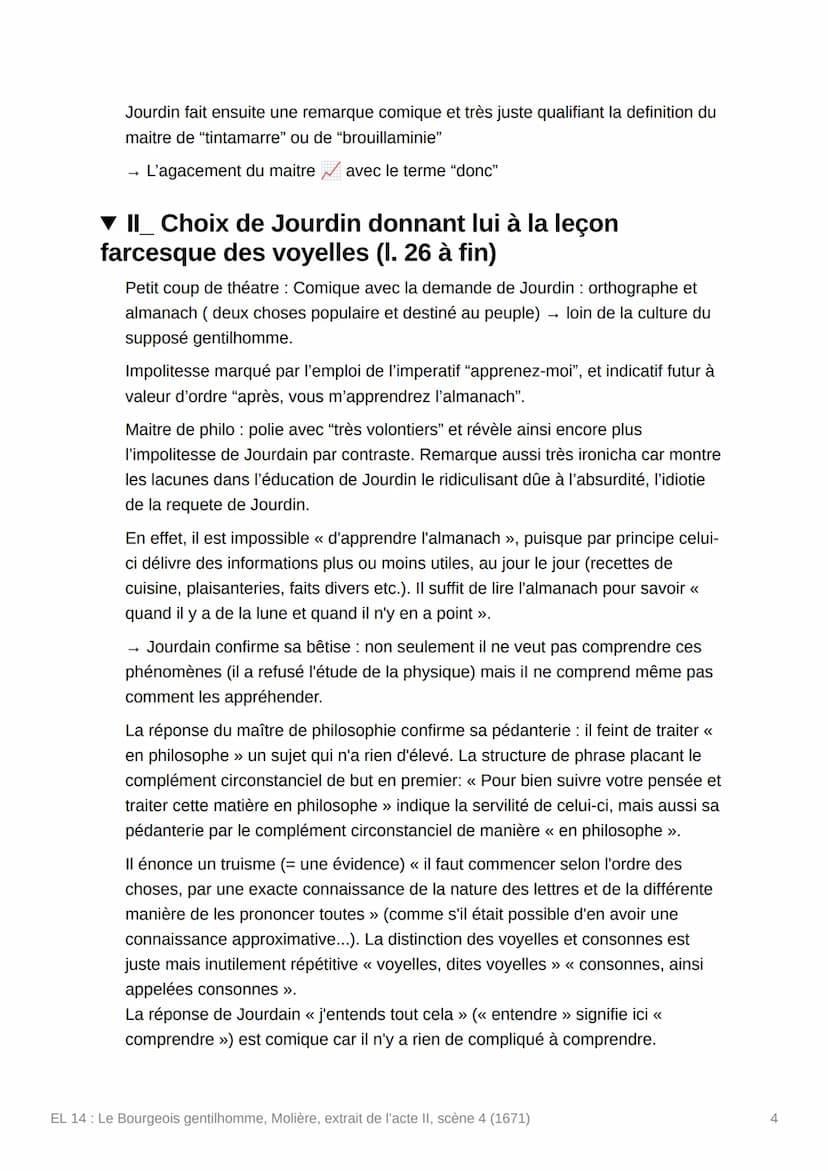 EL 14 : Le Bourgeois
gentilhomme, Molière, extrait de
l'acte II, scène 4 (1671)
Created
Files of the text
O Status
Summary done tracker
= Ту