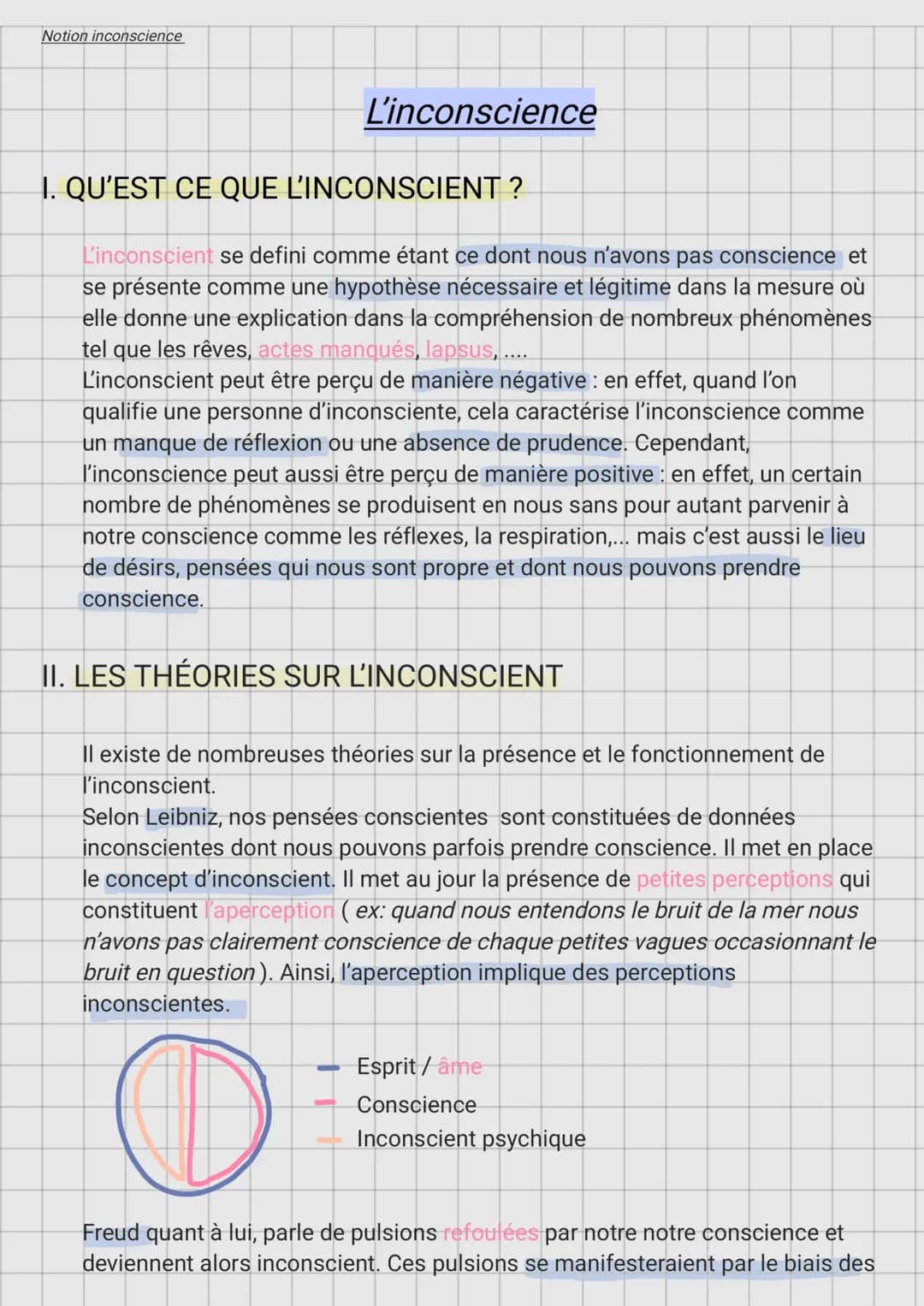 La notion d’inconscient 