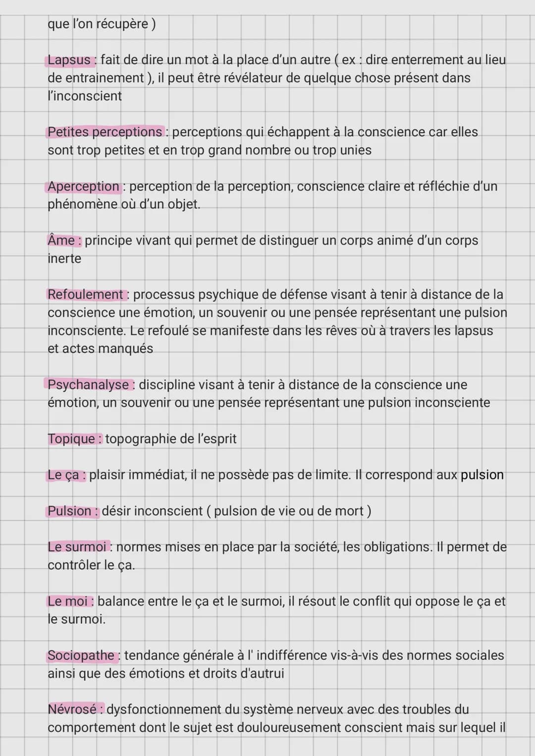 Notion inconscience
L'inconscience
I. QU'EST CE QUE L'INCONSCIENT ?
L'inconscient se defini comme étant ce dont nous n'avons pas conscience 