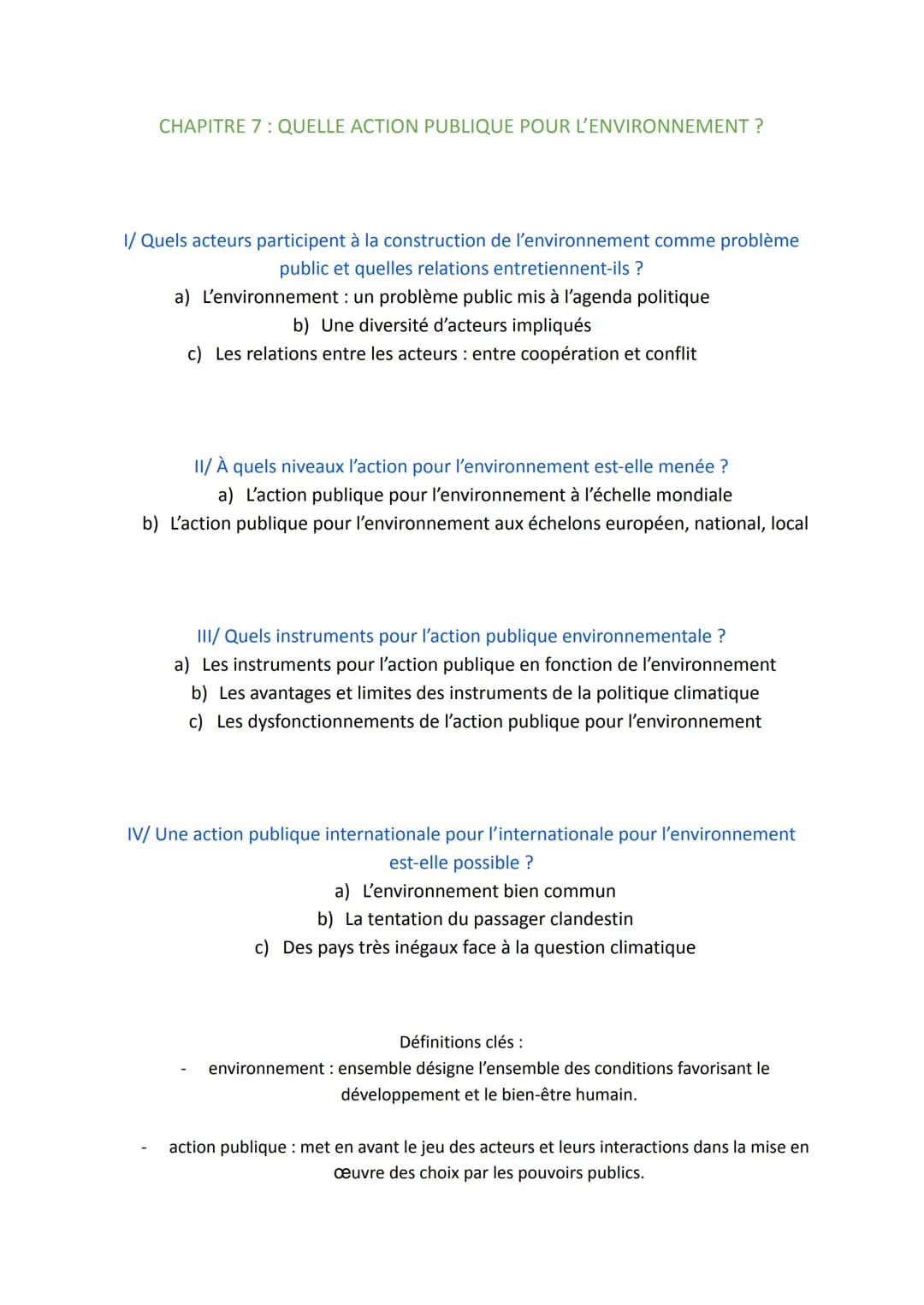 CHAPITRE 7: QUELLE ACTION PUBLIQUE POUR L'ENVIRONNEMENT ?
1/ Quels acteurs participent à la construction de l'environnement comme problème
p