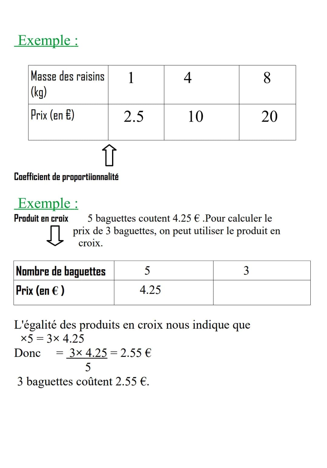 Proportionnalité
1) Grandeurs proportionnelles.
➤Deux grandeurs sont proportionnelles lorsque les
valeurs de l'une s'obtiennent en multiplia