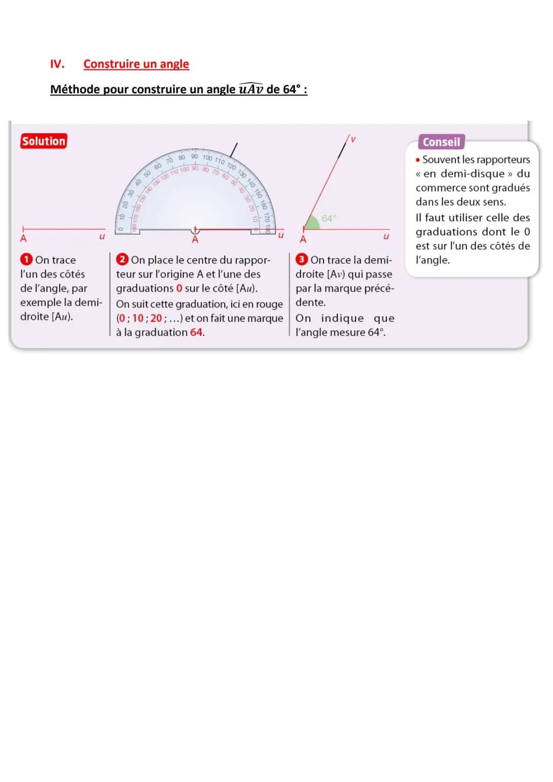 I.
Les angles
Définition: Un angle est une portion de plan délimitée par deux demi-droites de même
origine.
On appelle l'origine de ces demi
