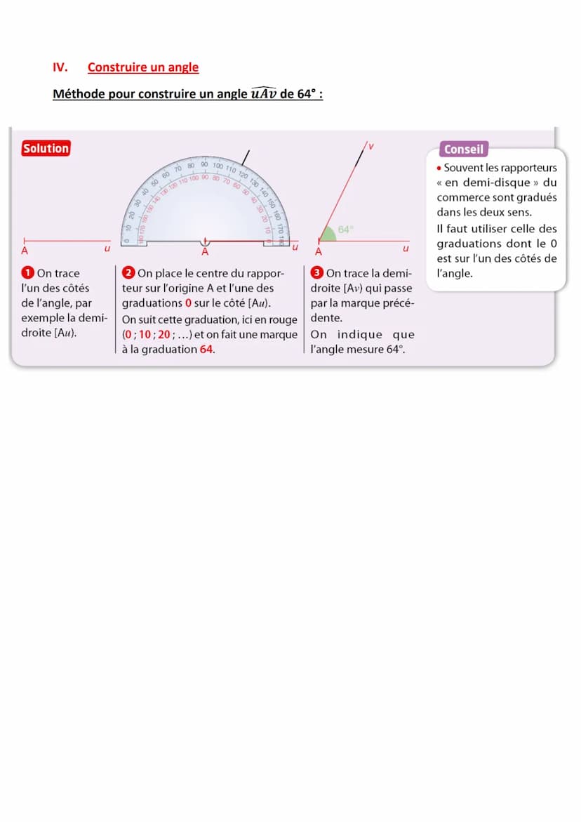 I.
Les angles
Définition: Un angle est une portion de plan délimitée par deux demi-droites de même
origine.
On appelle l'origine de ces demi