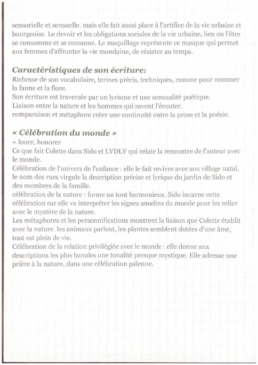 Sido et Les Vrilles De La Vigne
Colette:
écrivaine et romancière française, née en 1873
une des écrivaines les plus importante de la premièr
