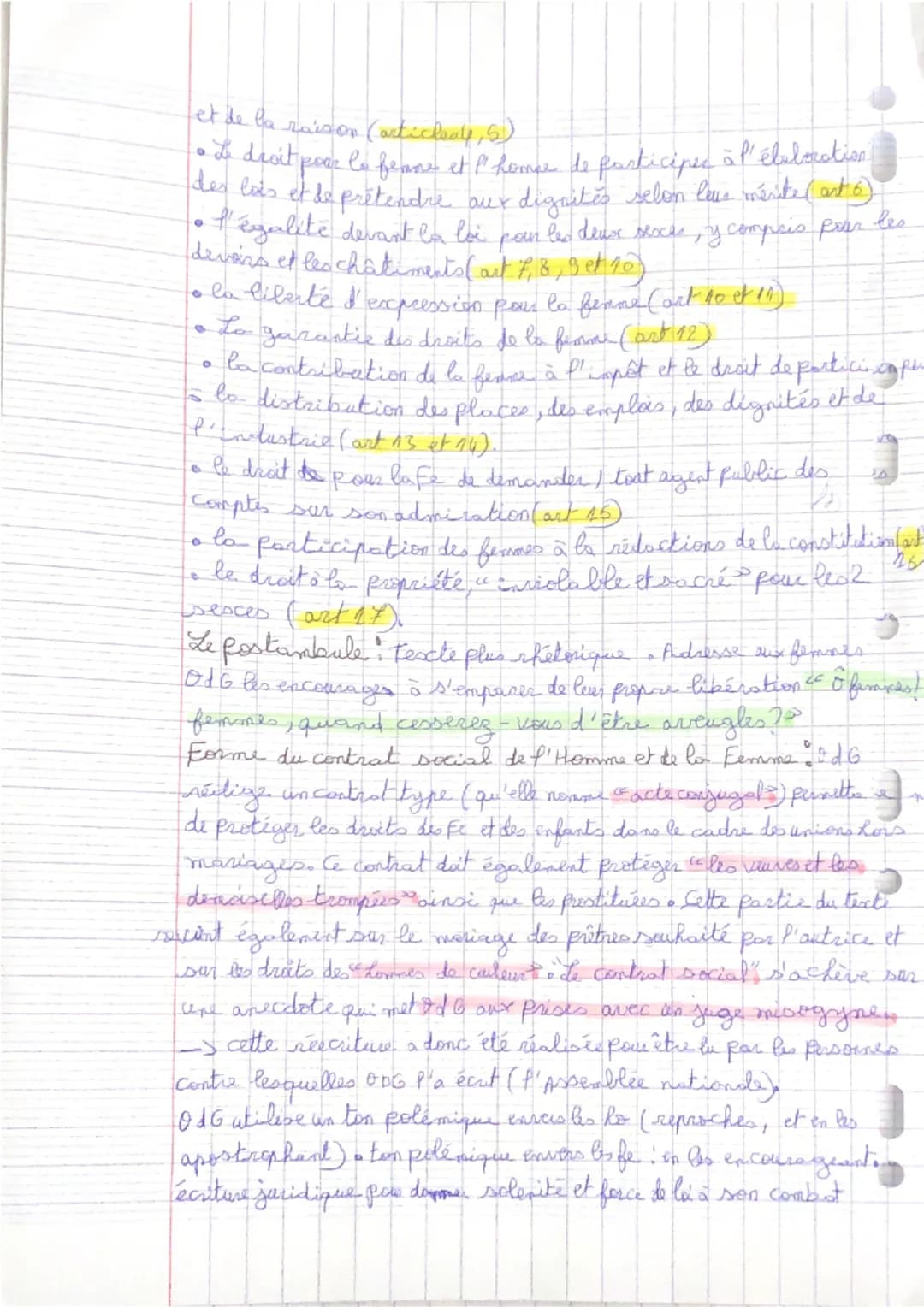 Littérature d'ities.
Écrire et combattre pour l'égalité
La Déclaration des droits de la femme et de lo citoyenne
(Olympe de Gouges)
Parcours