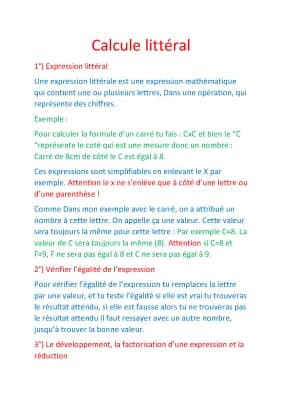 Know Calcul Littéral thumbnail