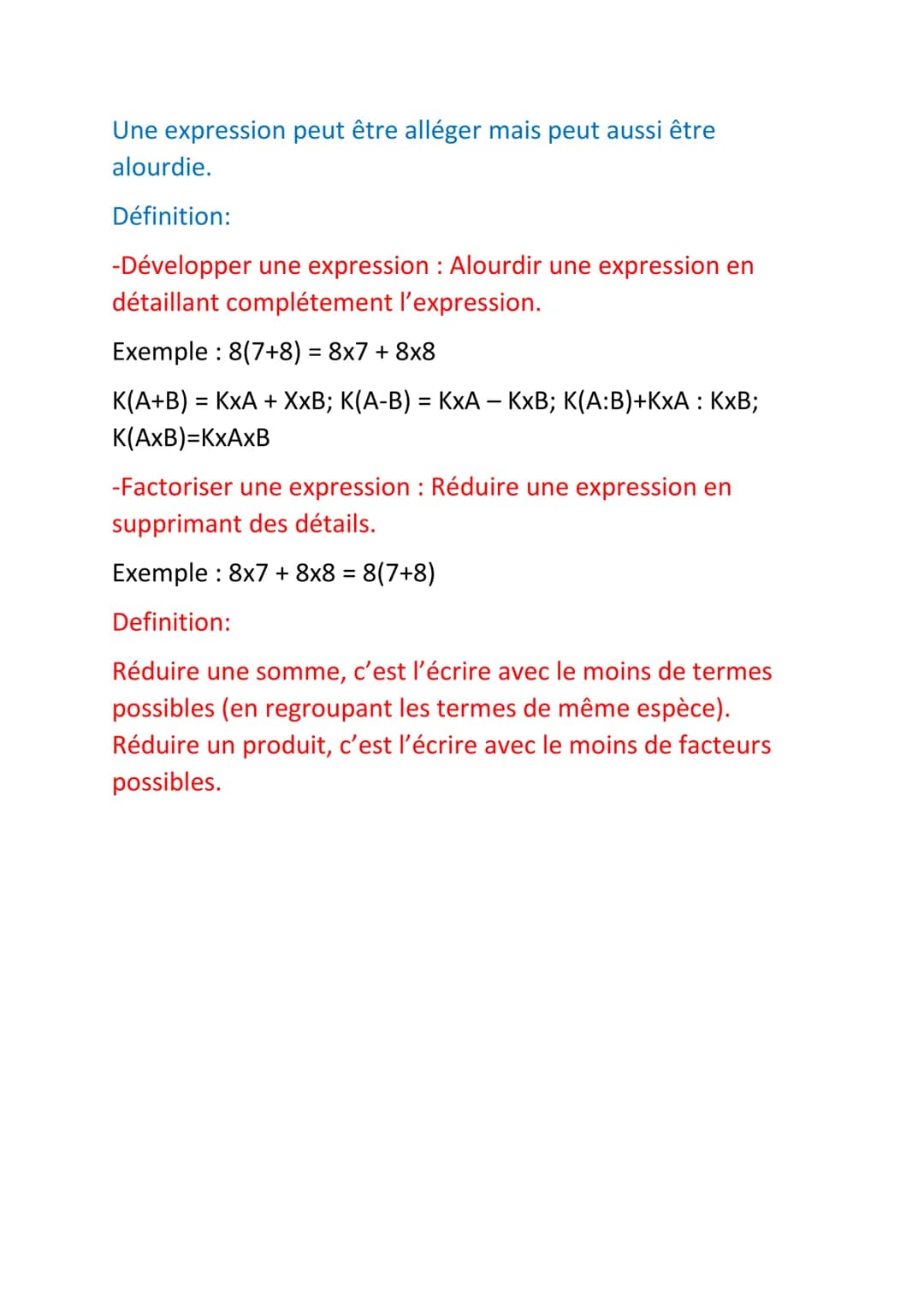 Calcule littéral
1°) Expression littéral
Une expression littérale est une expression mathématique
qui contient une ou plusieurs lettres, Dan