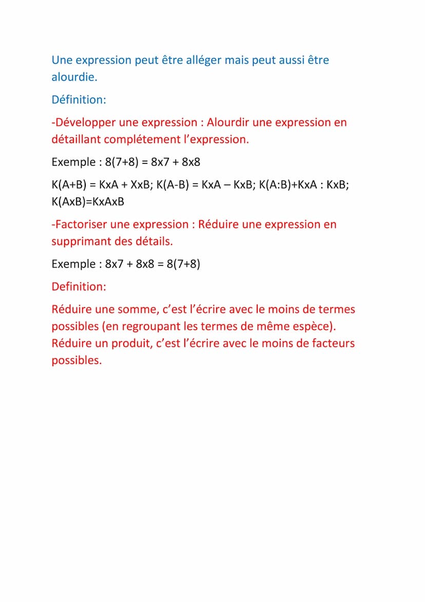 Calcule littéral
1°) Expression littéral
Une expression littérale est une expression mathématique
qui contient une ou plusieurs lettres, Dan