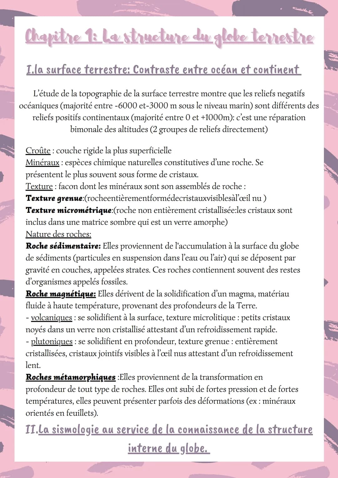 Chapitre 1: La structure du globe terrestre
I.la surface terrestre: Contraste entre océan et continent
L'étude de la topographie de la surfa