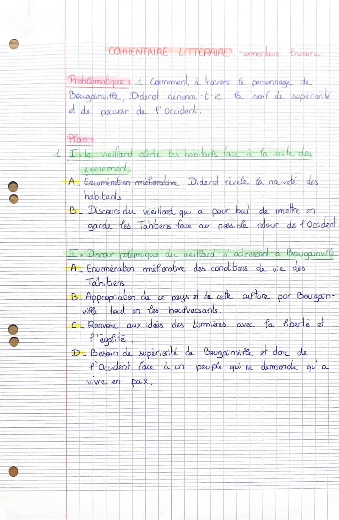 8
COMMENTAIRE LITTERAIRE -commedaire Creaire..
Problematique 1 Commmment, à travers le personnage
de
Bougainville, Diderot dénonce -tie la s