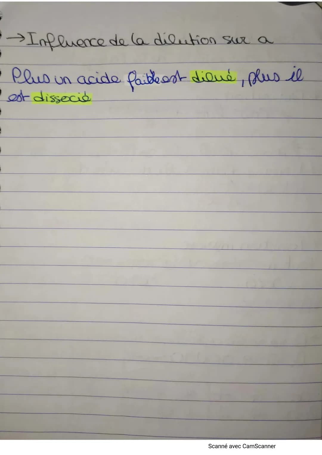 
<h2 id="constantedacidit">Constante d'acidité</h2>
<p>La constante d'acidité est représentée par la formule Ka. Elle est définie par l'expr