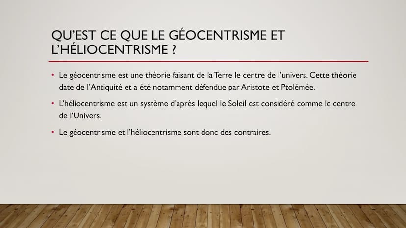 DU GÉOCENTRISME À
L'HÉLIOCENTRISME
LIVRE PAGE 172-173-180 QU'EST CE QUE LE GÉOCENTRISME ET
L'HÉLIOCENTRISME?
●
●
●
Le géocentrisme est une t
