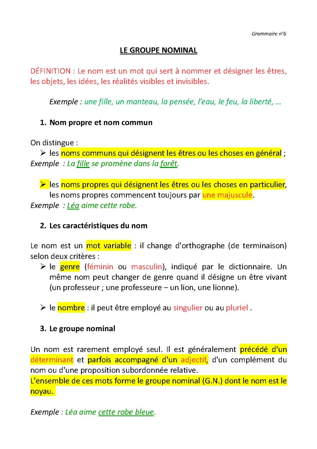 groupe nominal