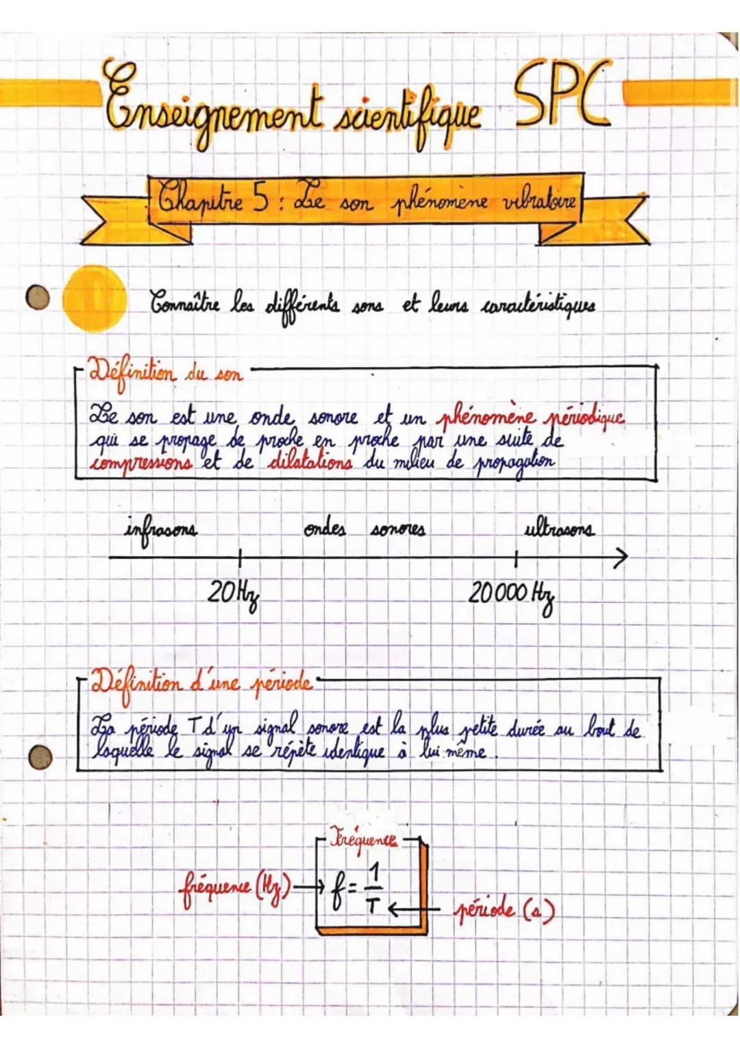 Enseignement scientifique SPC
Chapitre 5 : Lie
phénomène vibratore
+
son
Connaître les différents
sons et leurs caractéristiques.
- Définiti