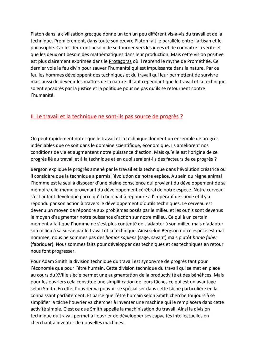 Le travail et la technique
Il y a d'autres formes de production que l'art et une de ces premières formes est sans doute
ce que nous appelons