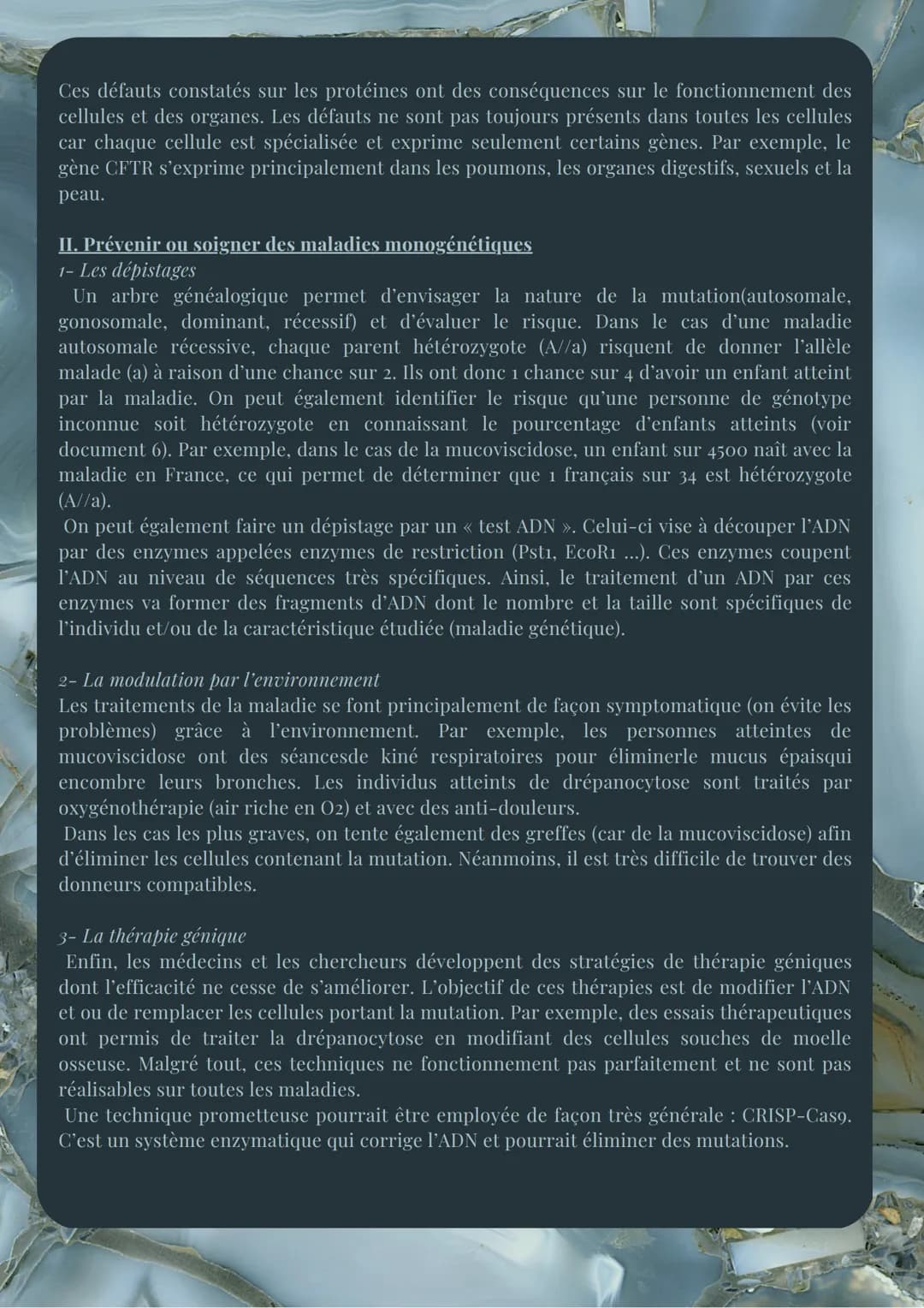LES MALADIES GÉNÉTIQUES
Dans l'espèce humaine, les génomes des individus diffèrent les uns des autres suites aux
mutations qui se sont produ