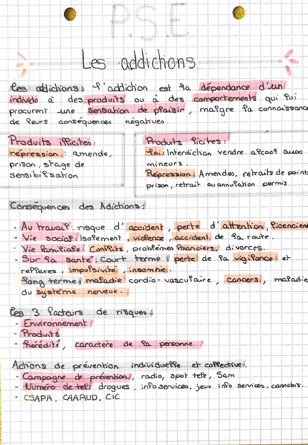 P.SE
Les addichons
les abdictions: I'addiction est la dépendance d'un
individo à des produits ou à des comportements qui qui
procurent une S