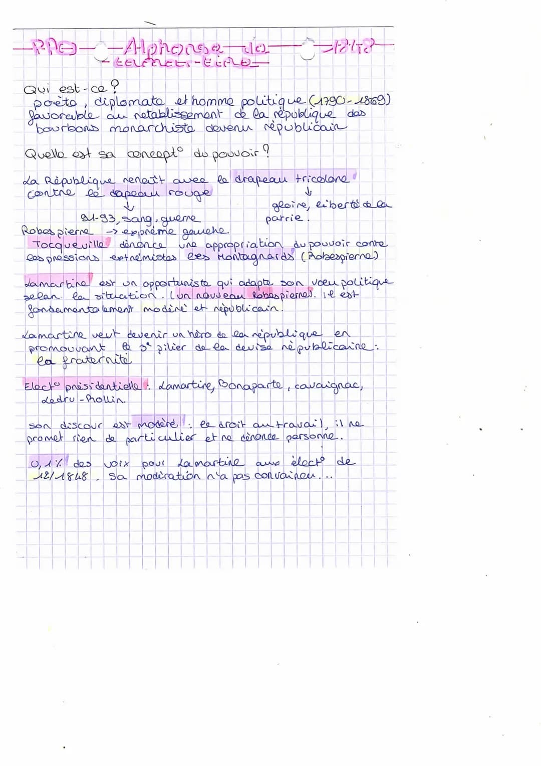 -PRE -Alphonse (10)
KEELENCEI-ECALO-
-~~-12-172²
Qui est-ce?
poète, diplomate et homme politique (1790-1869)
favorable au netablissement de 