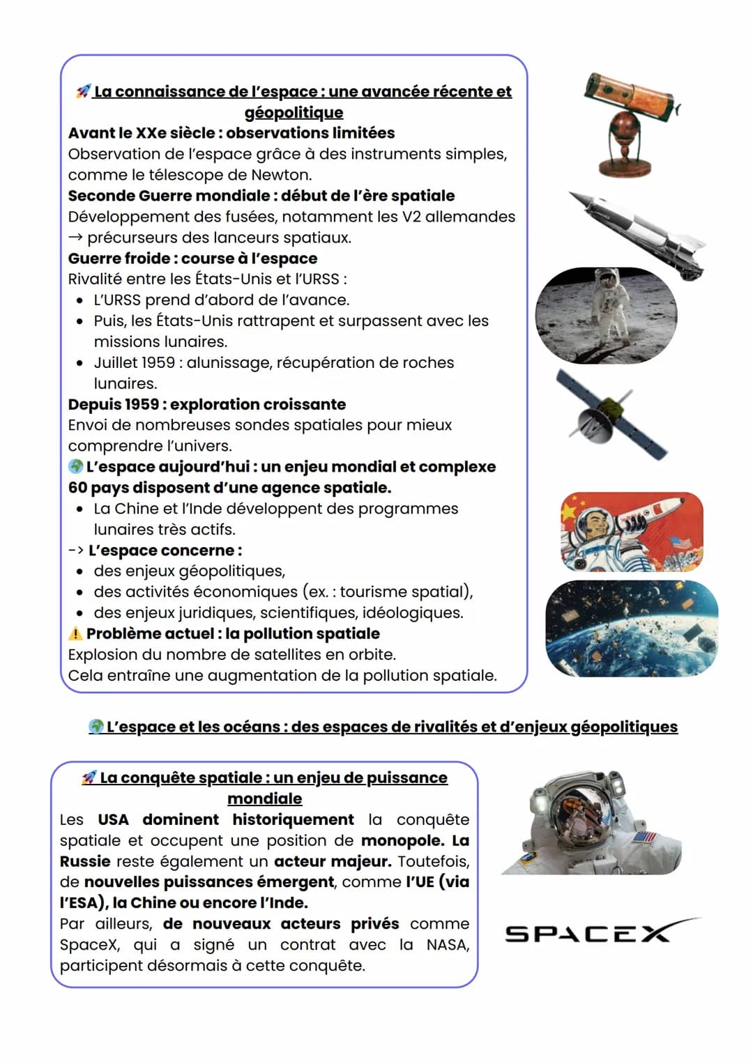 *****HGGSP
De nouveaux espaces de conquêtes
Axe Introductif : Océan et espace, quelles spécificités ?
Jalon 1 : Une connaissance et une mait