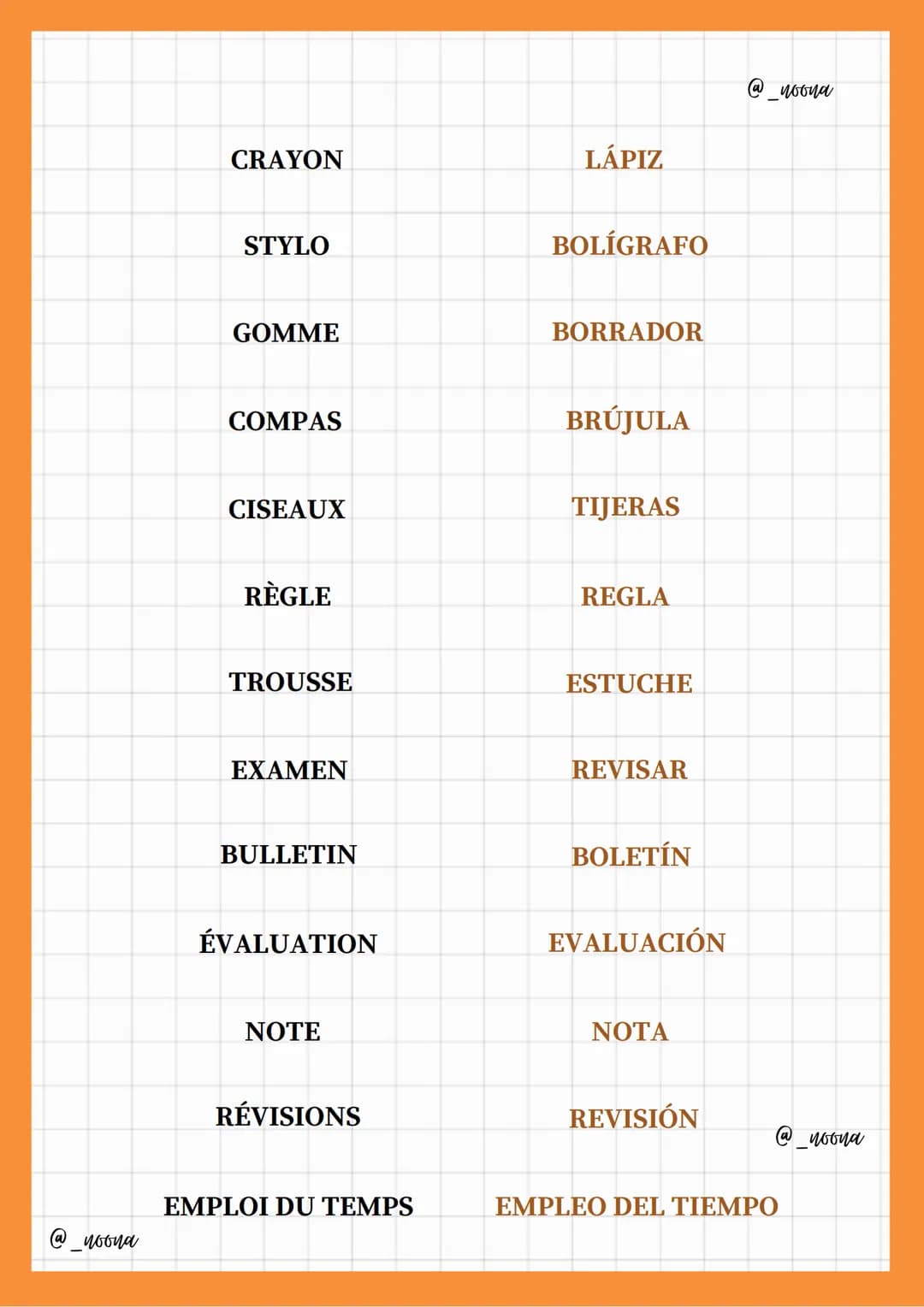 ÉLÈVE
Vocabulario
PROFESSEUR
-DE LA ESCUELA-
ALUMNO/A
PROFESSOR
SALLE DE CLASSE
AULA
LA CLASSE
TABLE
CLASE
MESA
CHAISE
SILLA
BANC
BANCO
BURE