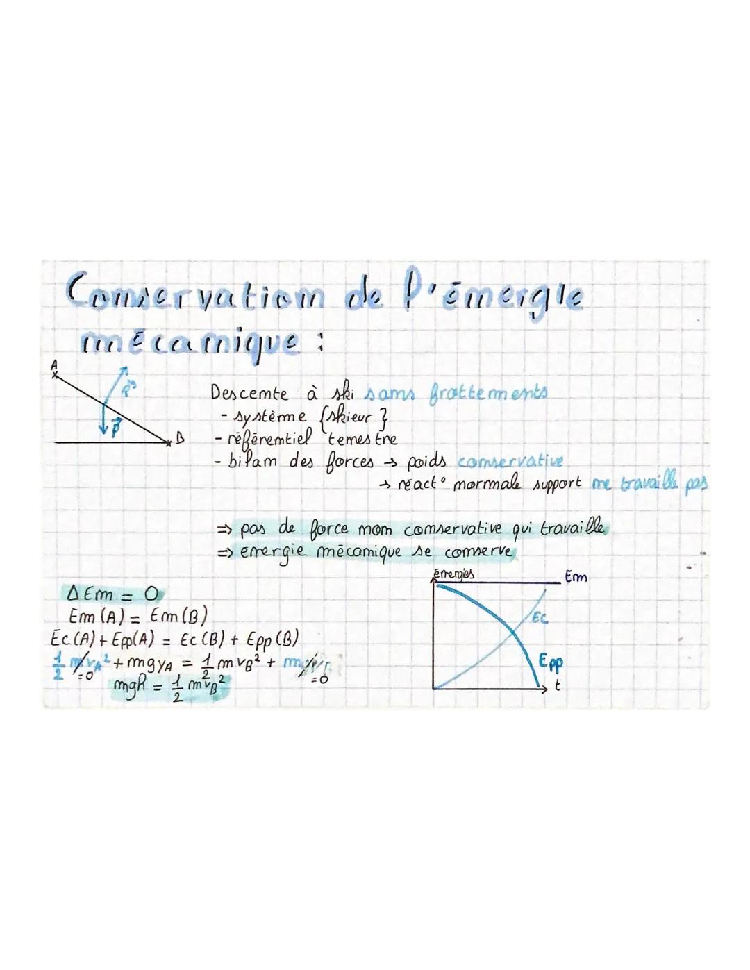 • THEME 2

Chapitre 9: Chéorème de l'énergie
mécanique

Force conservative

> force domt le travail emtre 2 points est indépendante du chemi