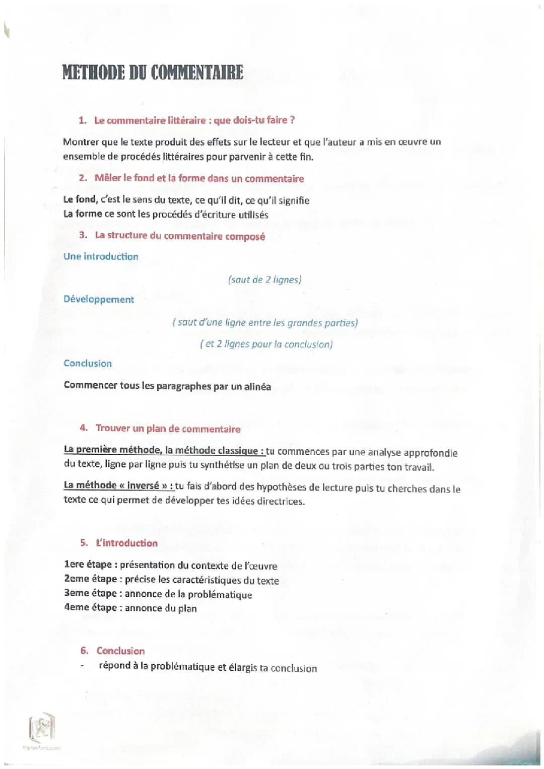 méthode du commentaire composé 