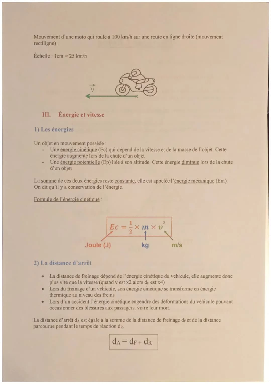 Physique Chimie
Séquence 4: Mouvement et vitesse
I.
Comment décrire un mouvement
Pour décrire un mouvement, il faut choisir un référentiel (