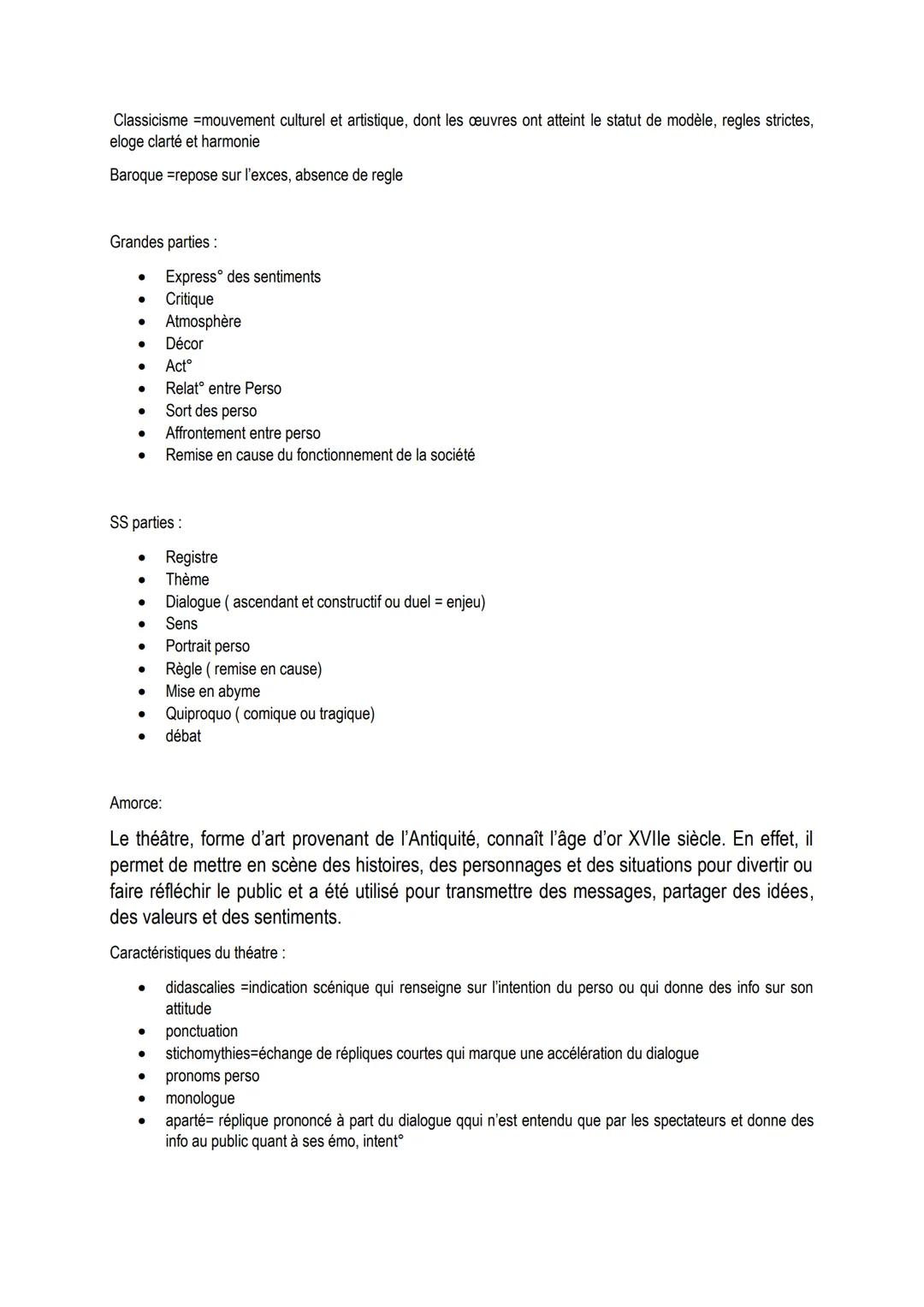 # COMMENTAIRE THEATRE:

Règles du theatre: règle de bienséance

Règle de vraisemblance
Règle des 3 unités (1 lieu/act/temps)

Types de comiq