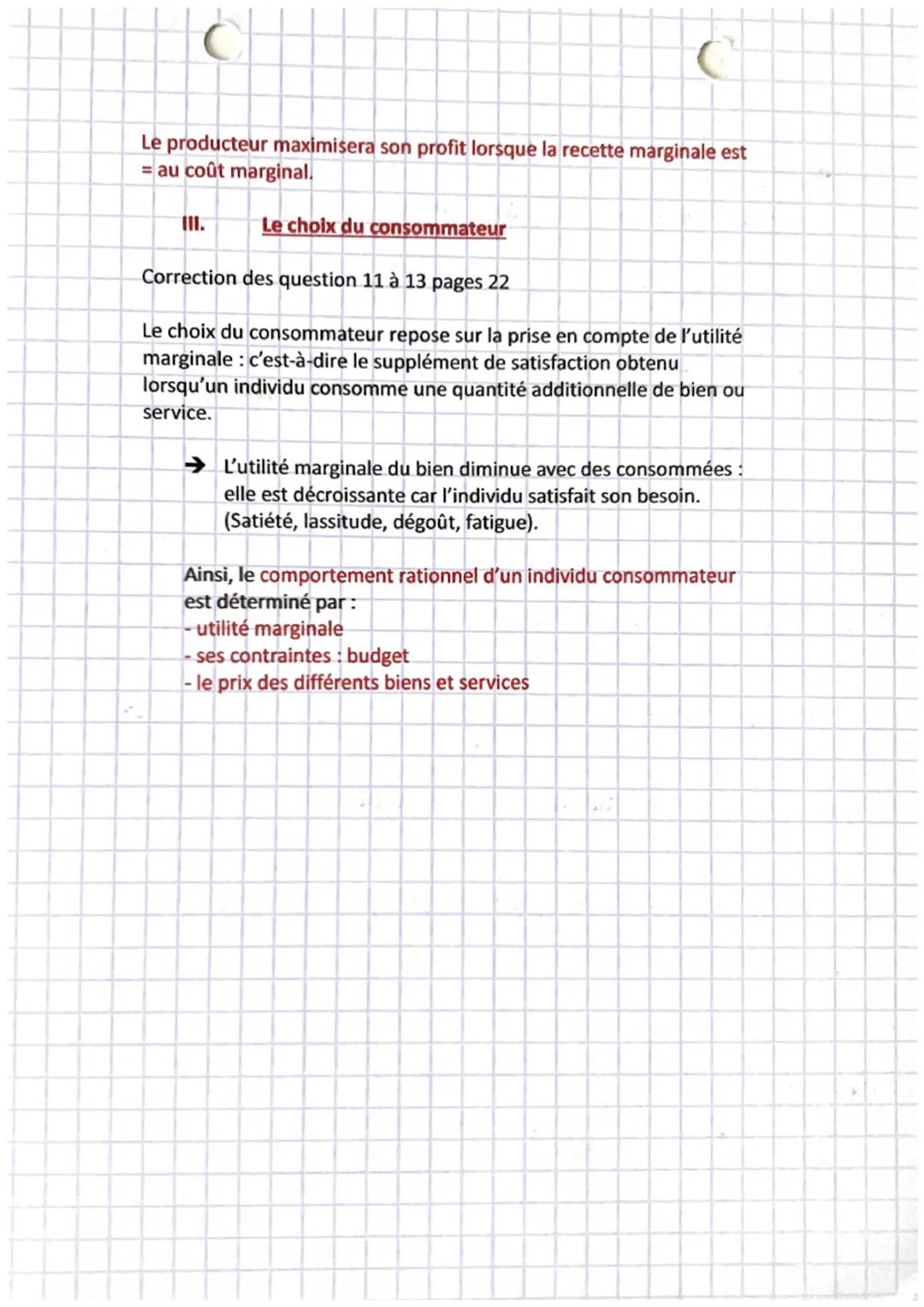 économie
chapitre 2
Thème 1: Quelles sont les grandes questions économiques et leurs
enjeux actuels ?
Chapitre 2 : Les décisions du consomma