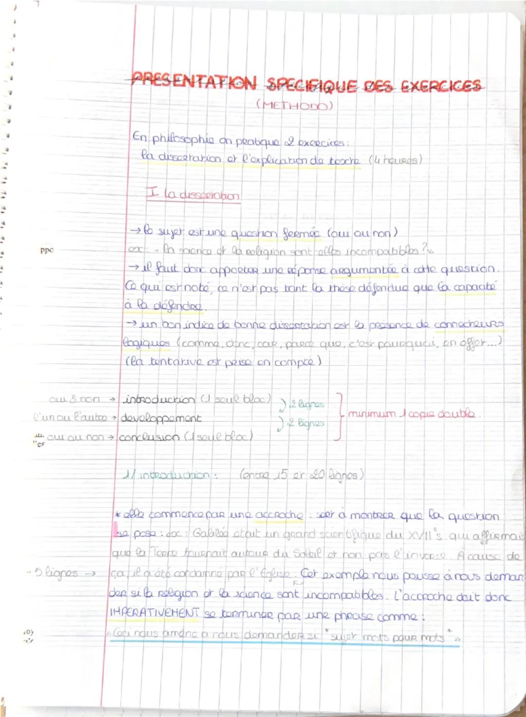 4
+
ppo
PRESENTATION SPECIFIQUE DES EXERCICES
(METHODO)
En philosophie on pratique a exercices:
la dissceration et l'explication de texcre (