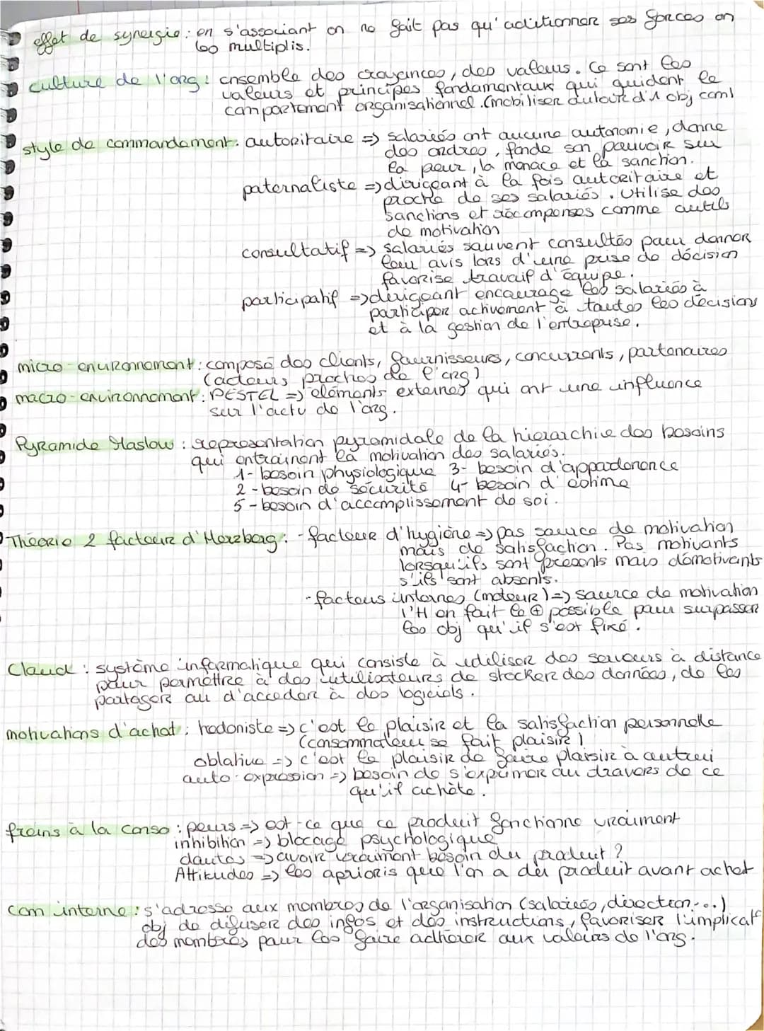 →
effet
de synergie: on s'associant on. no gait pas qu'aditionner ses
60 multiplis.
1
Sorces on
culture de l'org: ensemble des croyances, de