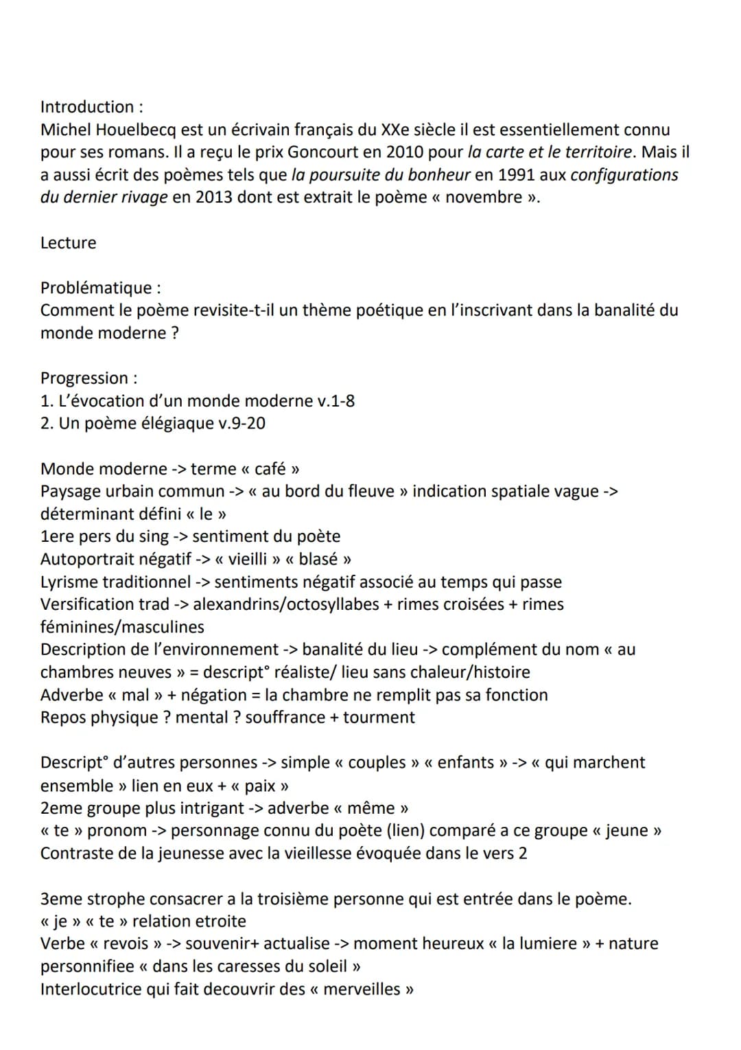 Introduction :
Michel Houelbecq est un écrivain français du XXe siècle il est essentiellement connu
pour ses romans. Il a reçu le prix Gonco