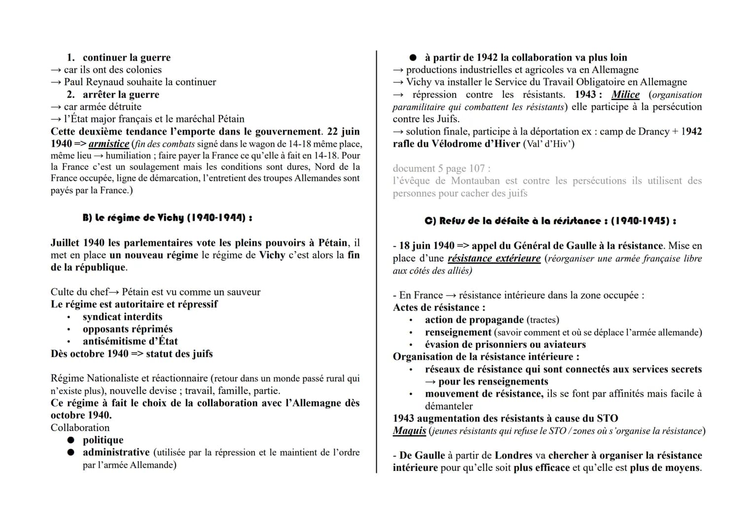 Chapitre 3 : la seconde guerre mondiale (1939-1945)
La marche à la Guerre :
Avec l'arrivée d'Hitler → réarmement de l'Allemagne
1938:
>
➤ An
