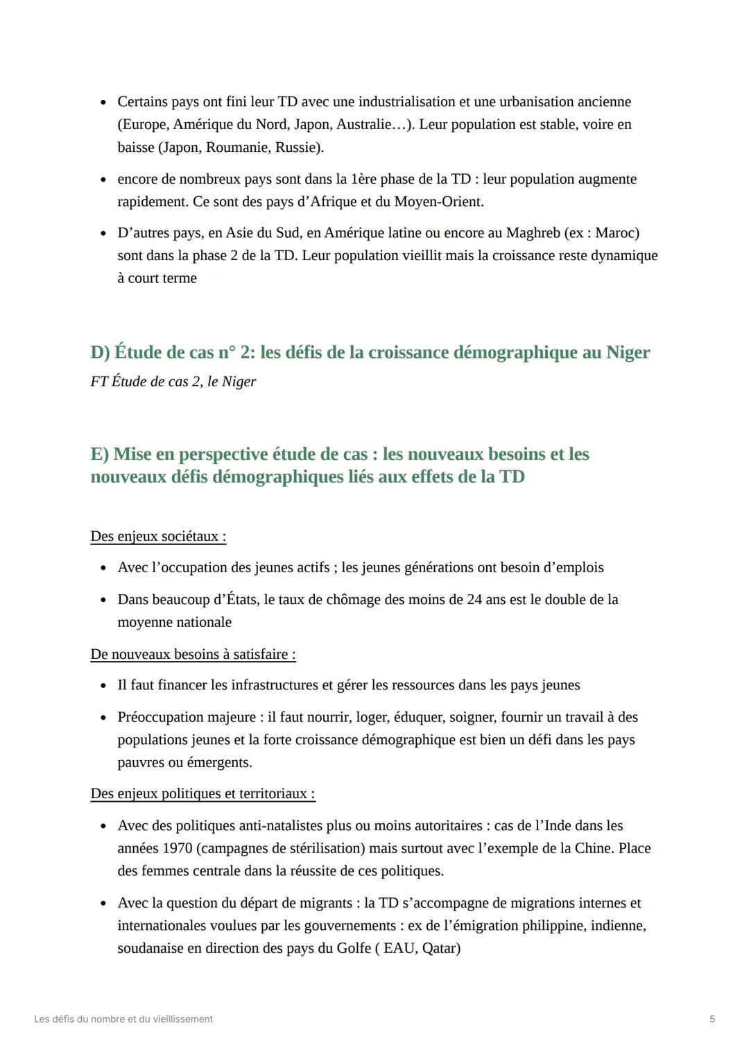 --- OCR Start ---
Les défis du nombre et du
vieillissement
cours afterclass
Plan du cours
problématique: Quels sont les défis posés par la t
