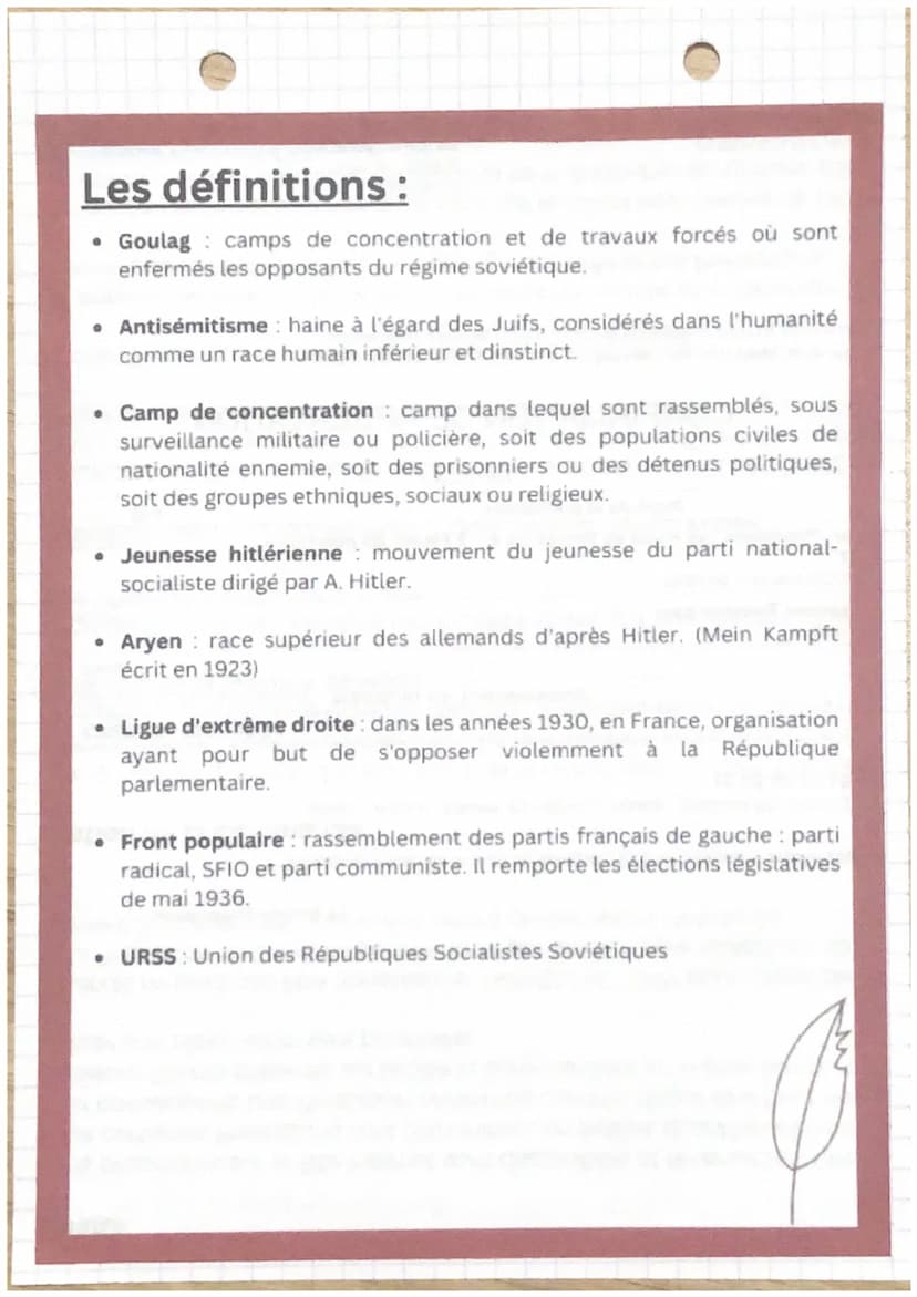 1914-1945: l'Europe
entre démocratie et
régimes totalitaires
Les définitions :
• Communisme idéologie qui veut instaurer, par une révolution