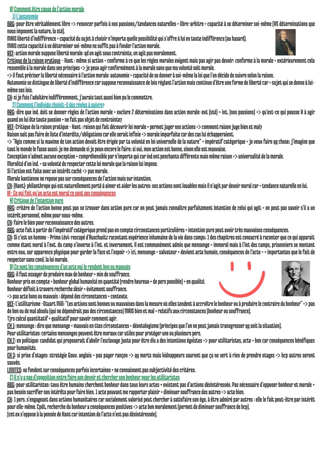 Le devoir - La morale - La liberté
Notions et définitions:
Morale ensemble de valeurs et de règles, permettant de qualifier nos actions de b