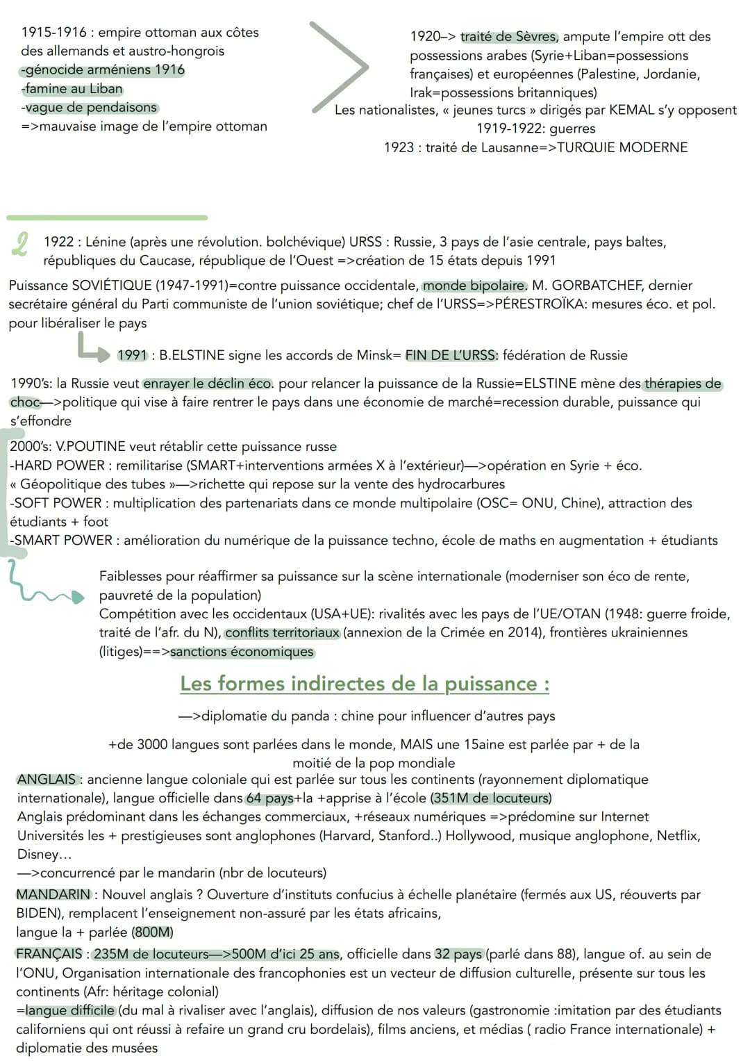 ES DYNAMIQUES DES PUISSANCES A L'INTERNATIONAL
PUISSANCE: capacité d'un État
à imposer sa volonté et à agir
sur le monde, en s'assurant
d'un