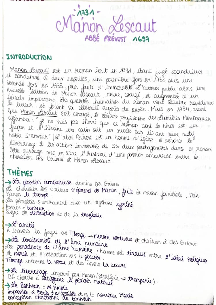 Know manon lescaut l’abbé prévost  thumbnail