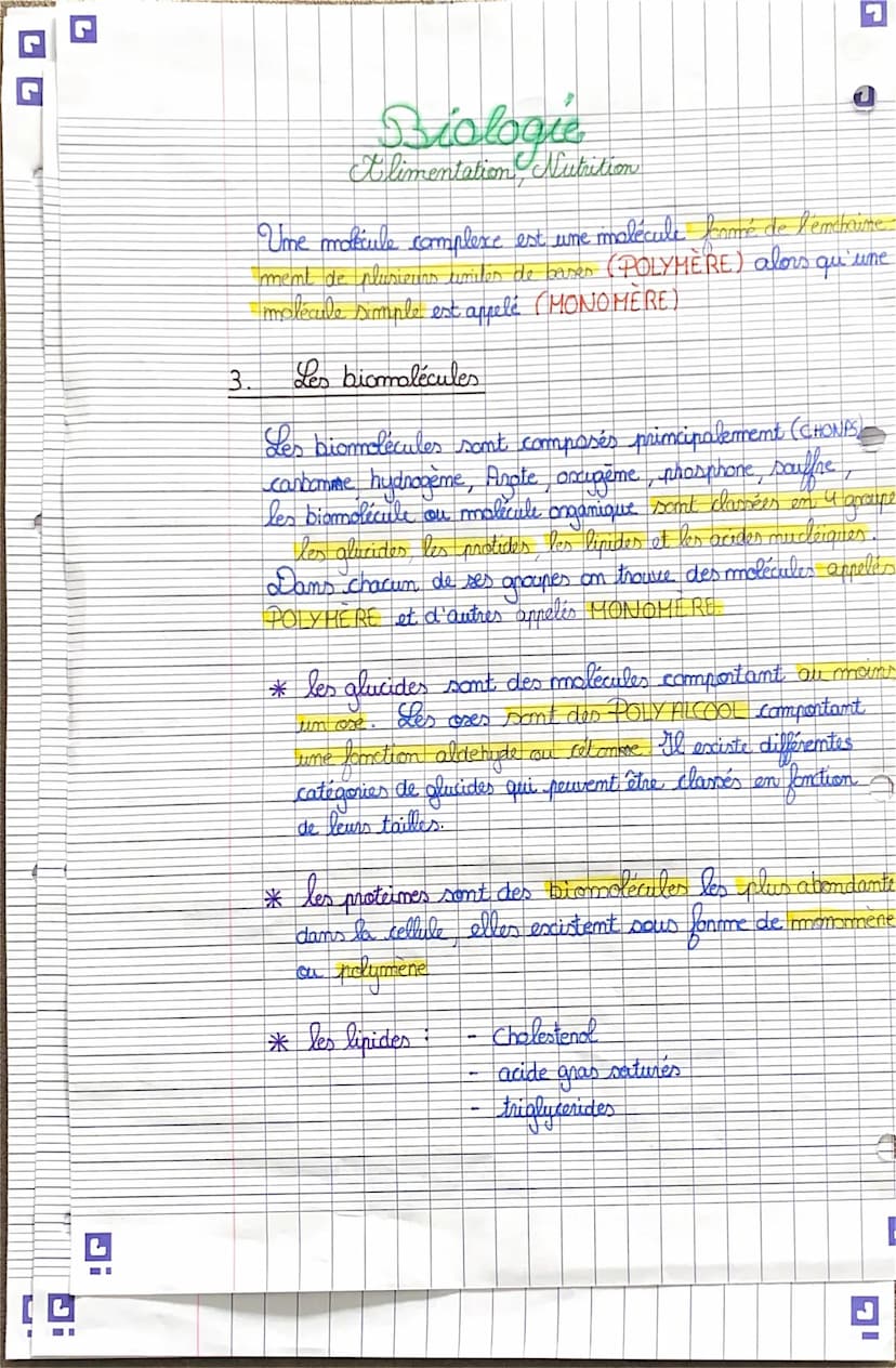 GG
G
Biologie
Alimentation Nutrition
1.
Aliments et groupes d'aliments
Les aliments sont constitués de mutriments mécessaire au
bom fonction