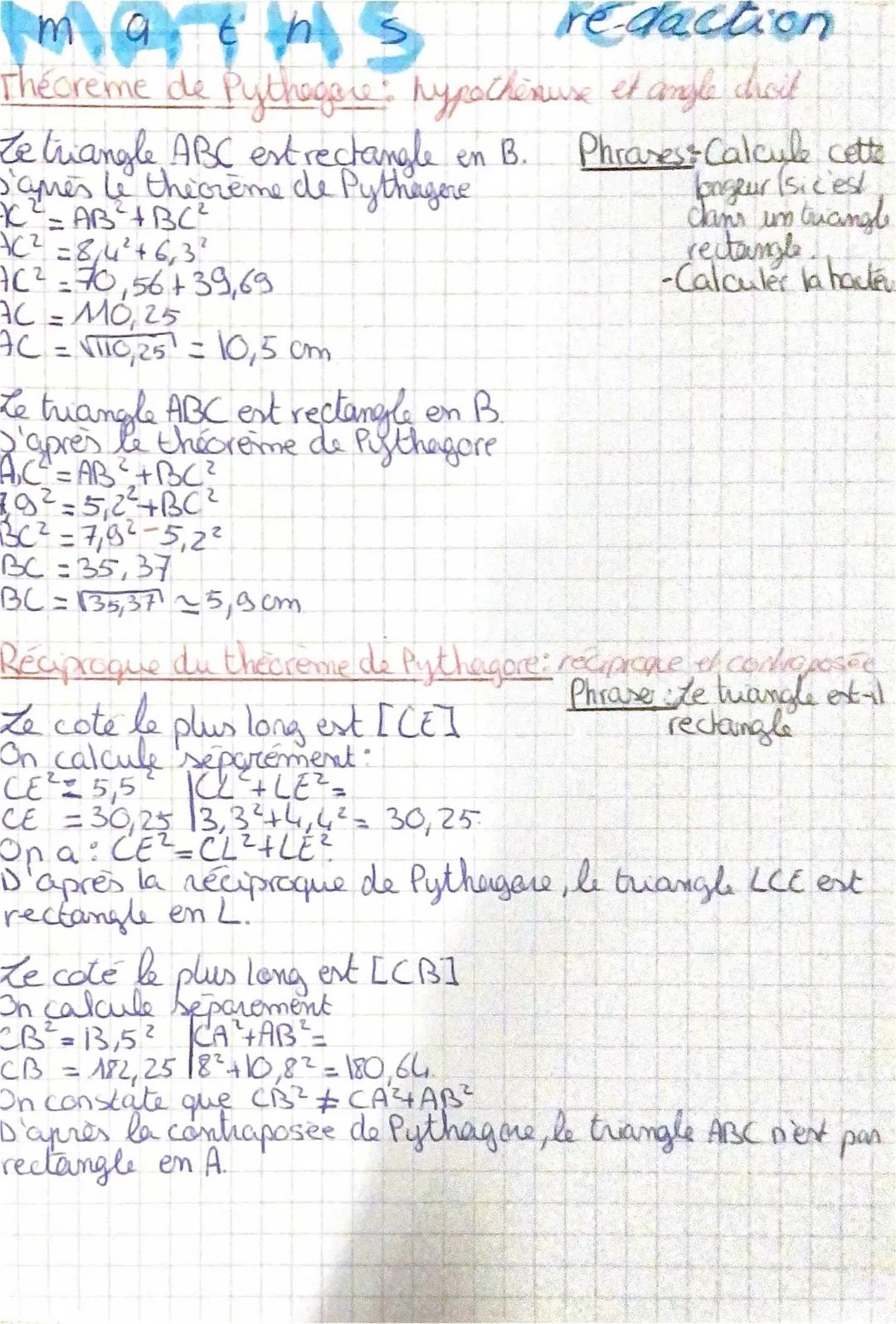 Découvre le Théorème de Pythagore avec des Exercices Avancés