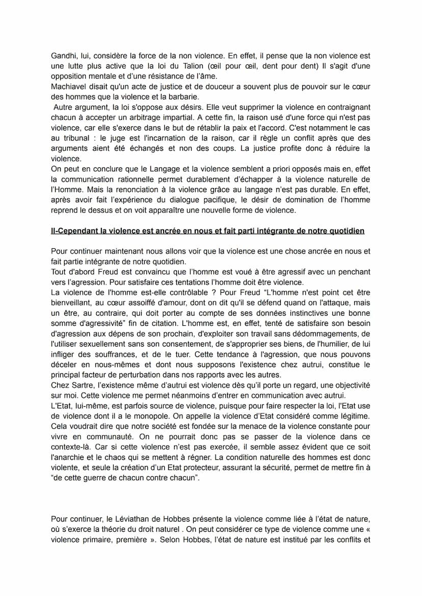 Peut-on mettre fin à la violence ?
La violence est l'idée de faire usage de la force par une personne ou un groupe de
personnes pour soumett