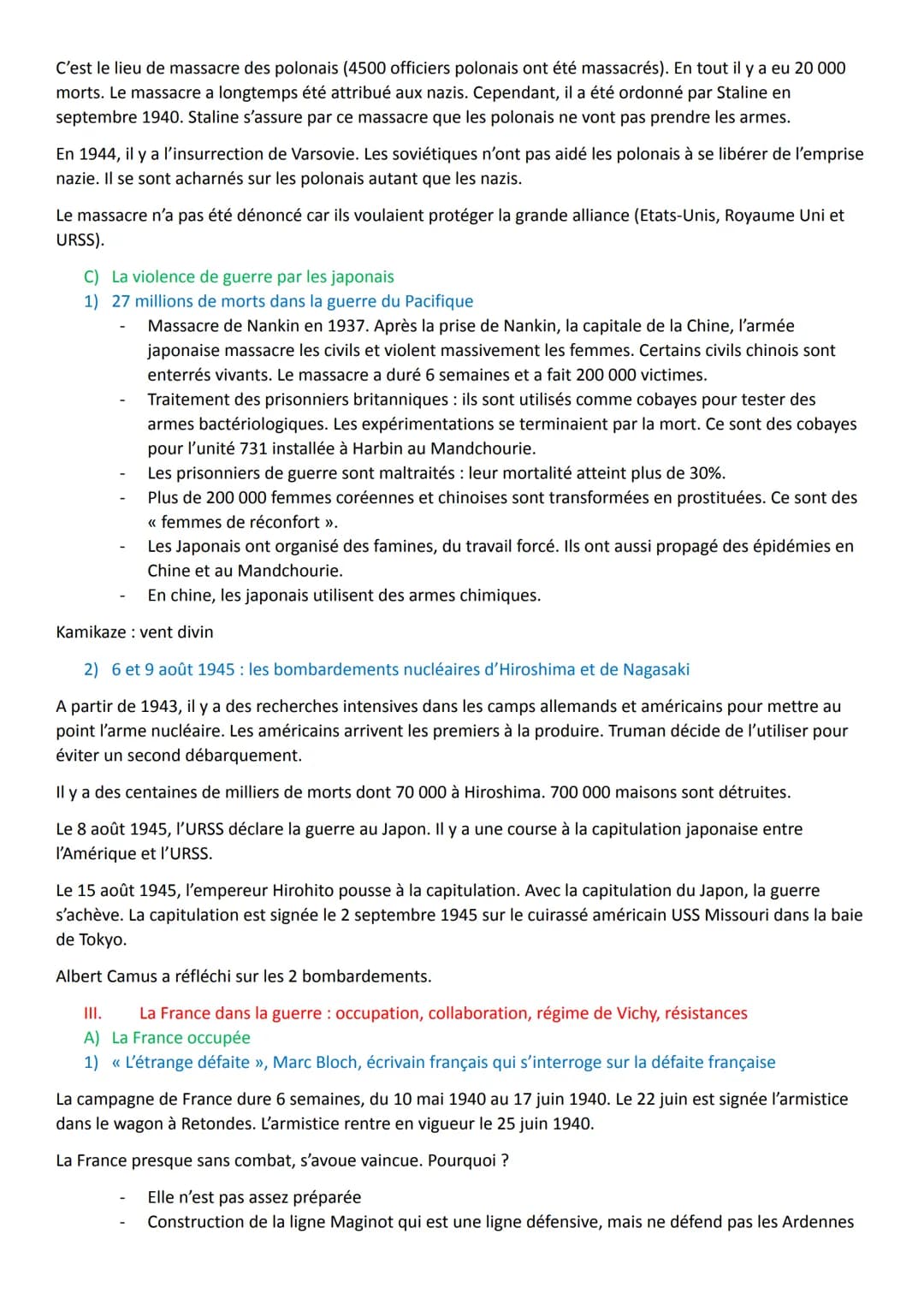 LA SECONDE GUERRE MONDIALE
1.
Un conflit mondial: chronologie du conflit, protagonistes, phases de guerre, théâtres
d'opération, radicalisat