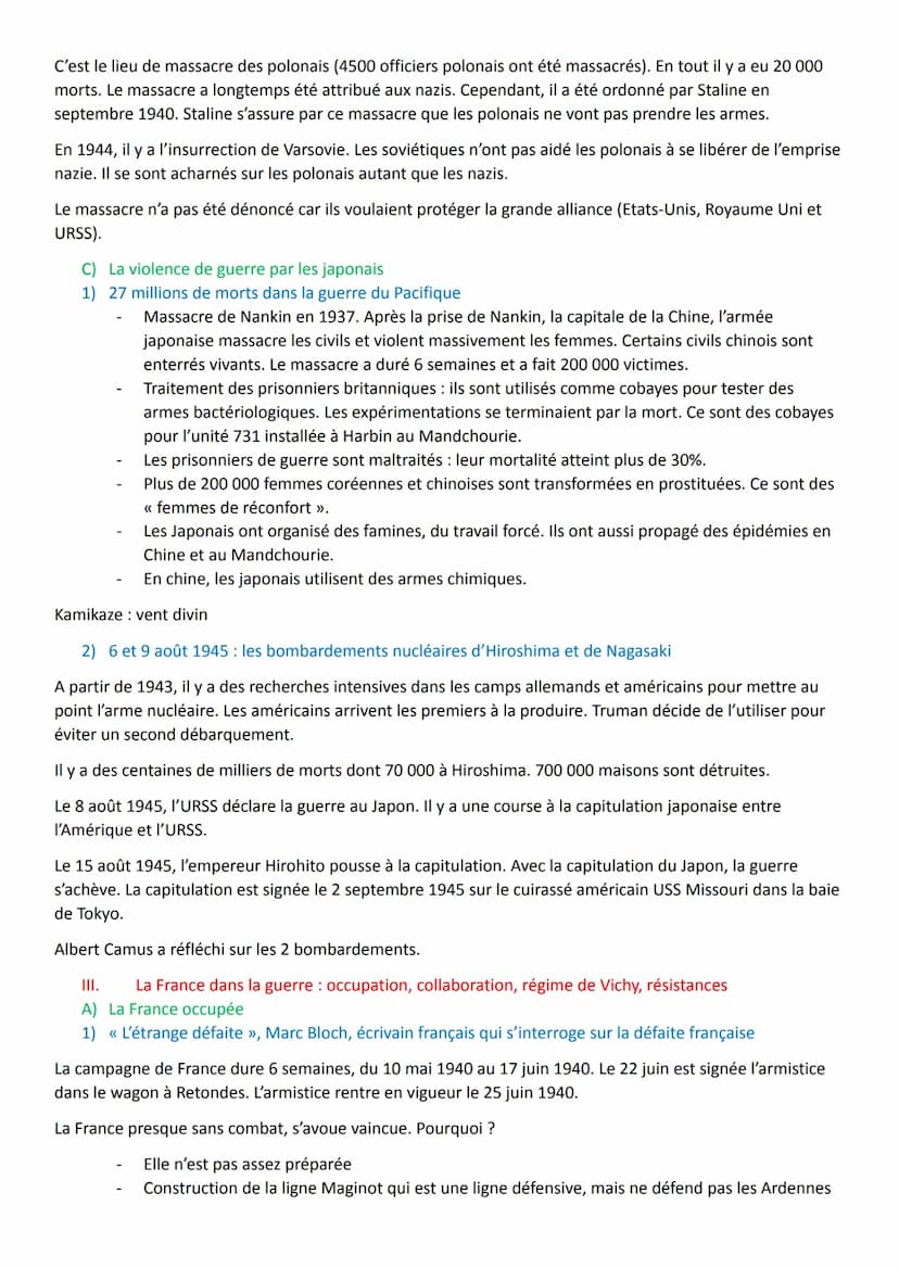 LA SECONDE GUERRE MONDIALE
1.
Un conflit mondial: chronologie du conflit, protagonistes, phases de guerre, théâtres
d'opération, radicalisat
