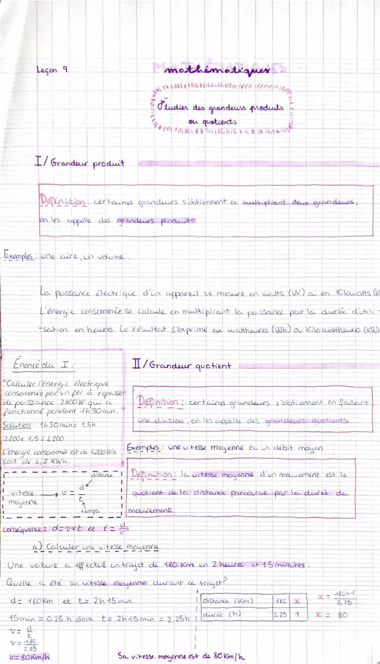 Know Étudier des grandeurs produits ou quotients thumbnail