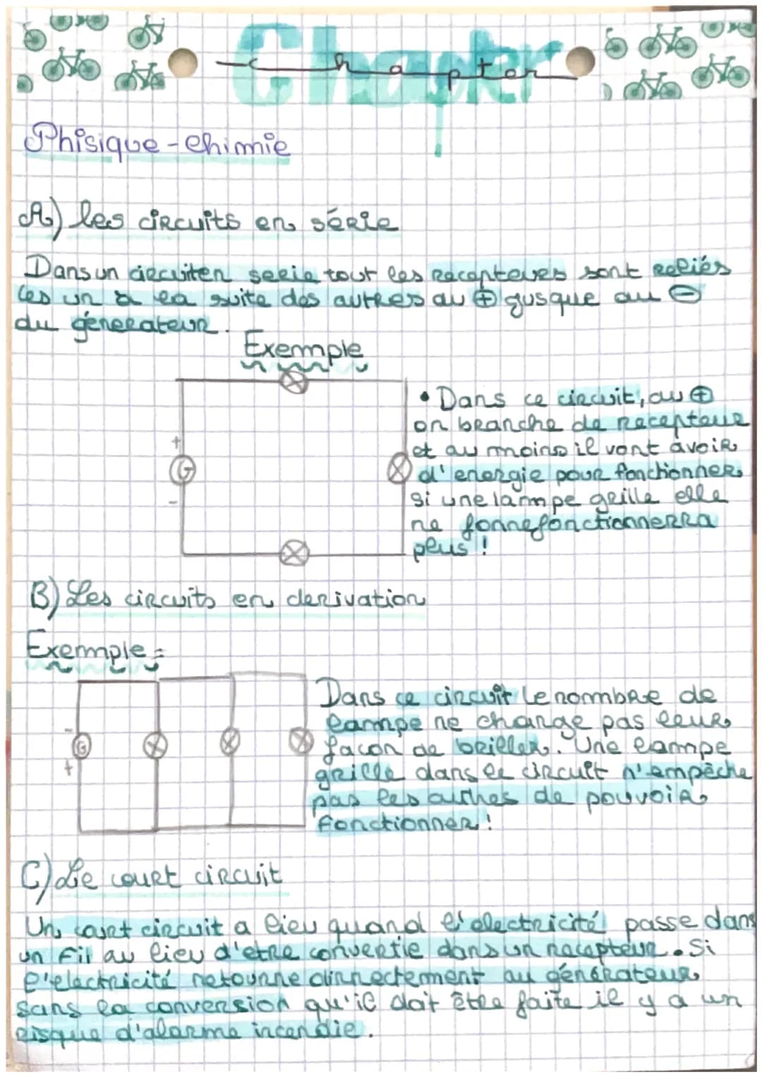 frape
Phisique - Chimie
A les circuits on série
Dans un decuiten seeie tout les recepteves sont reliés
les un à la suite des autres au & gus