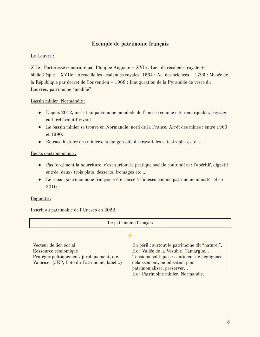 HGGSP Thème 4
Par 'milah.
LE PATRIMOINE
Plan du cours
Introduction
Axe 1: Usage sociaux et politique du patrimoine
Axe 2: La préservation du